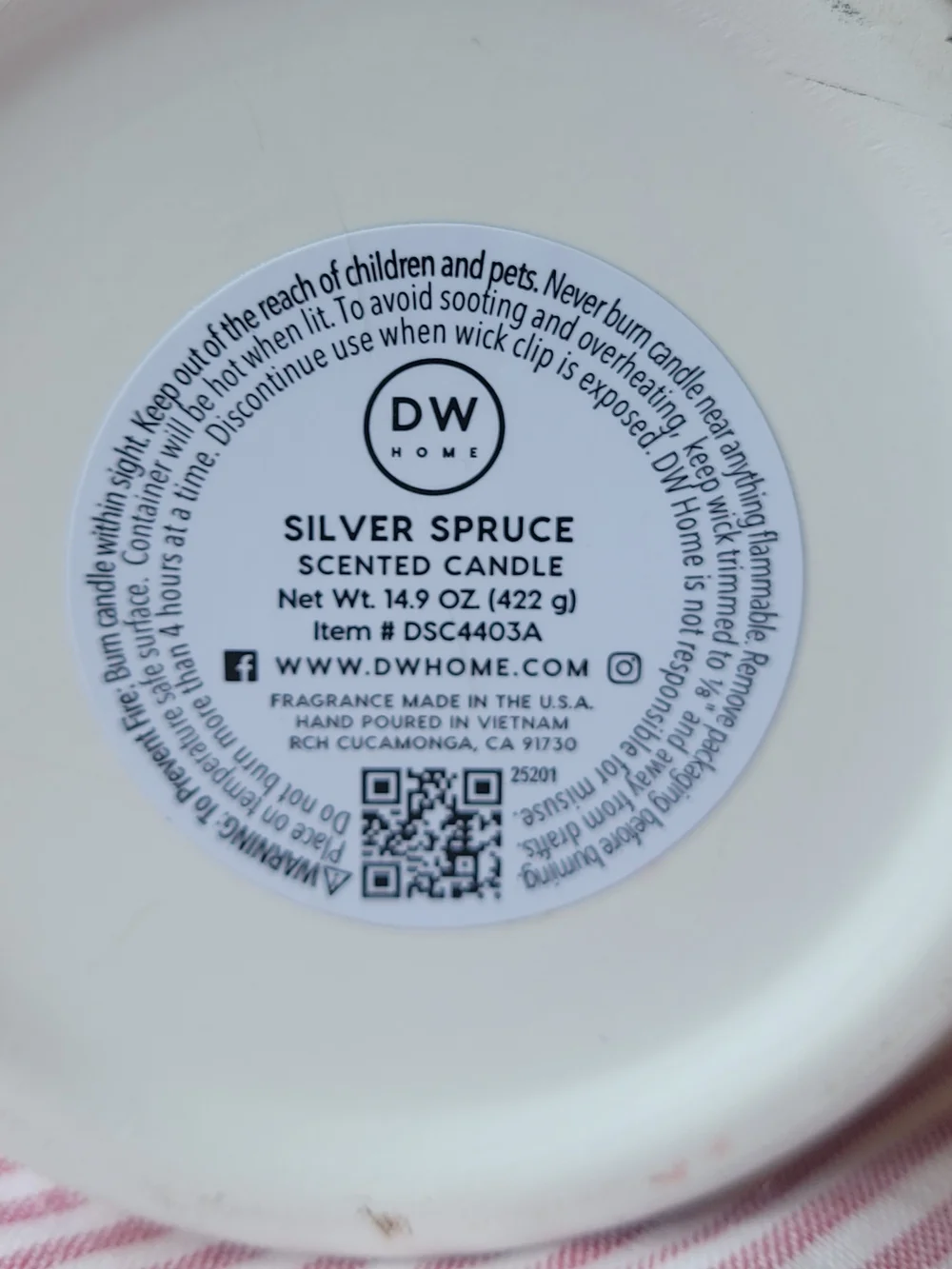DW Home Silver Spruce Ceramic  Nutcracker Candle